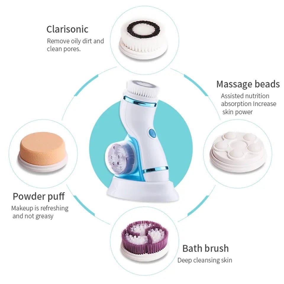 4 in 1 Electric Facial Cleanser, 360 Skin Pore Cleaner Face Massager, Ultrasonic USB Rechargeable Electric Facial Cleansing Device, Beauty Instrument Face Massager, Skin Care Massage Wash Brush, Multifunctional Electric Face Washing Instrument 4 in 1 Electric Facial Cleanser, 360 Skin Pore Cleaner Face Massager, Ultrasonic USB Rechargeable Electric Facial Cleansing Device, Beauty Instrument Face Massager, Skin Care Massage Wash Brush, Multifunctional Electric Face Washing Instrument